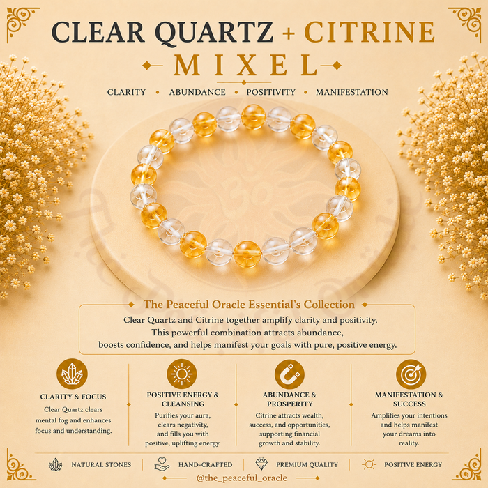 Clear quartz + Citrine Mixel Bracelet