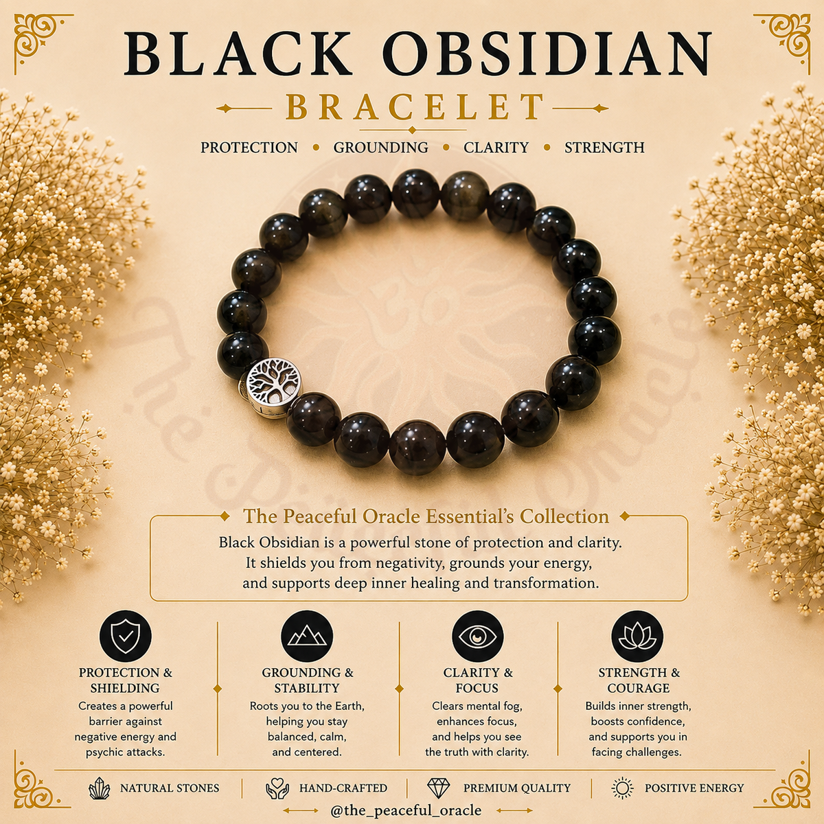 Black obsidian Bracelet