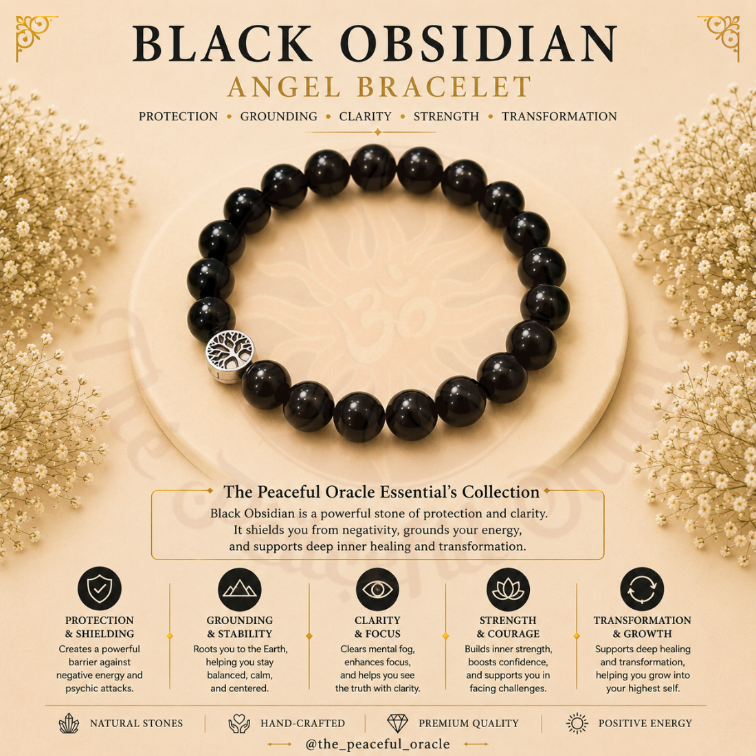 Black obsidian Bracelet
