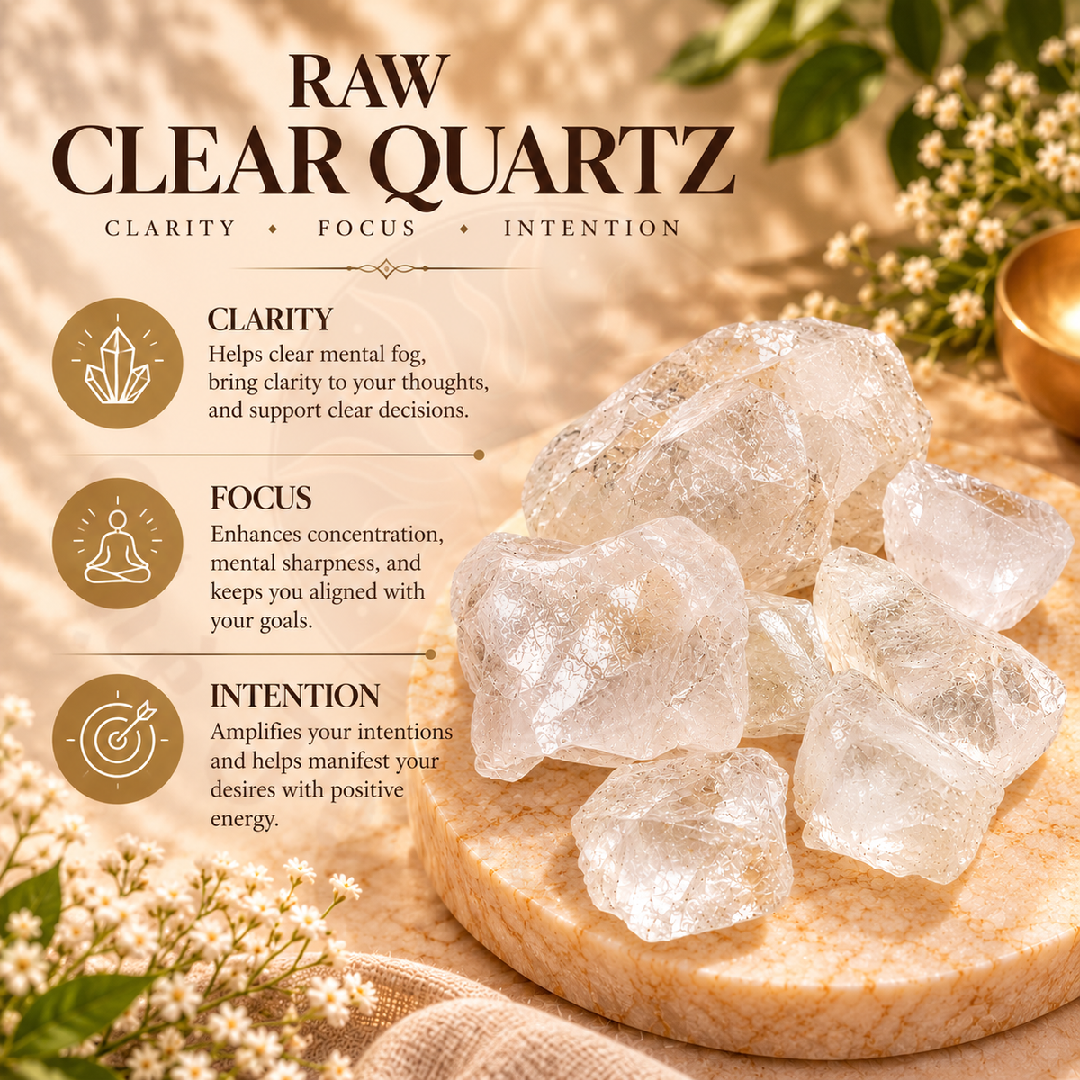 Raw clear quartz