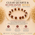 Clear quartz + Rudraksh Mixel Bracelet