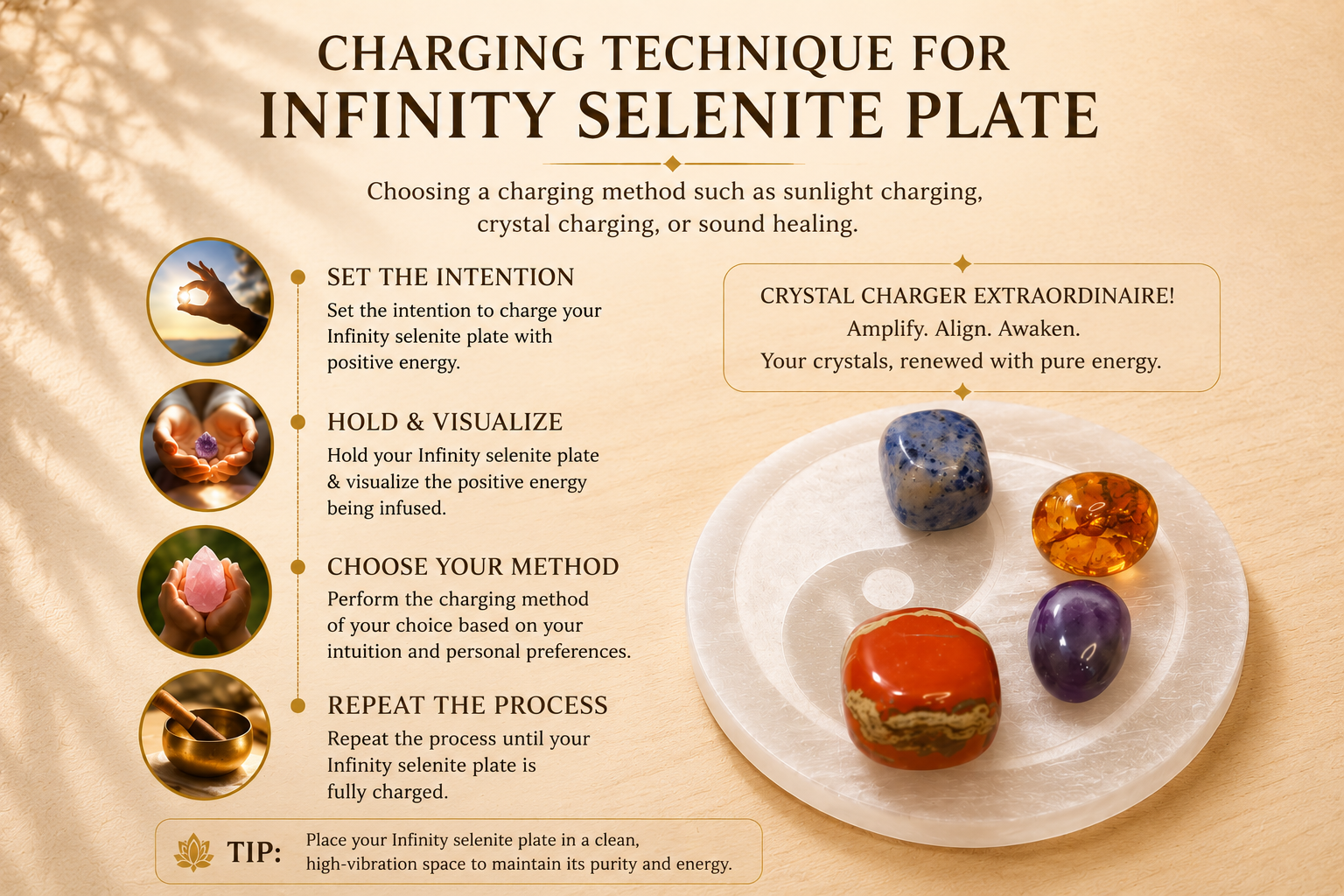 Infinity Selenite Plate (YING YANG)