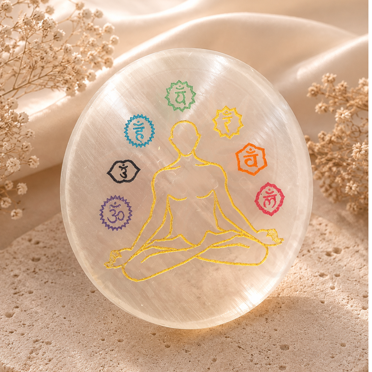 Meditation Selenite Plate