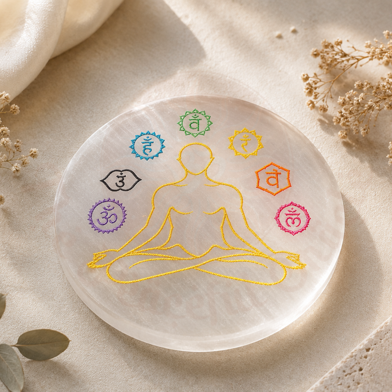 Meditation Selenite Plate