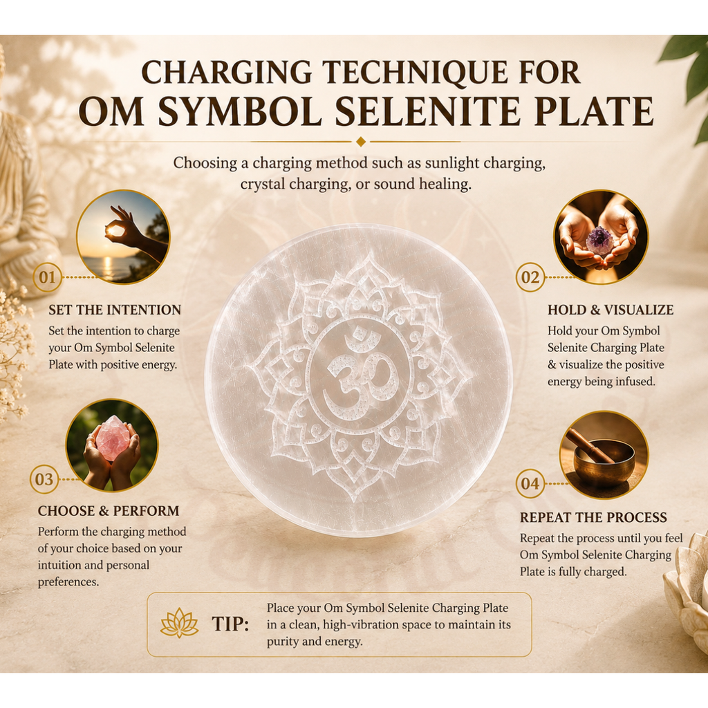 OM Symbol Selenite Plate