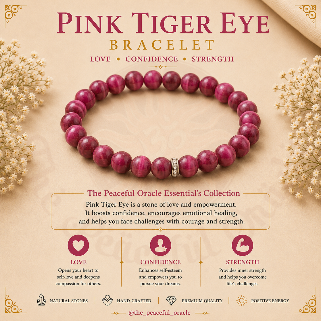 Pink Tiger Eye Bracelet