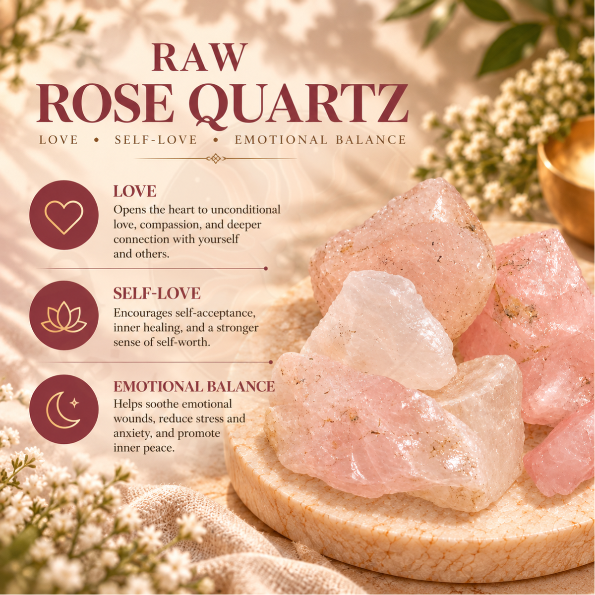 Raw rose quartz